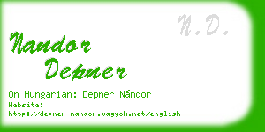 nandor depner business card